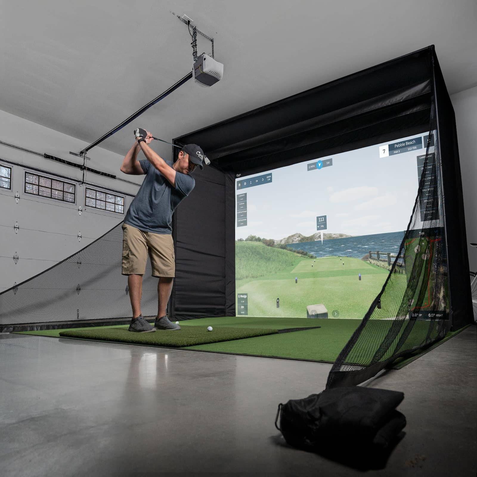 Carl's Place C-Series DIY Golf Simulator Enclosure Kit with Impact Screen - Indoor Golf Universe | Golf Simulators, Launch Monitors, Accessories