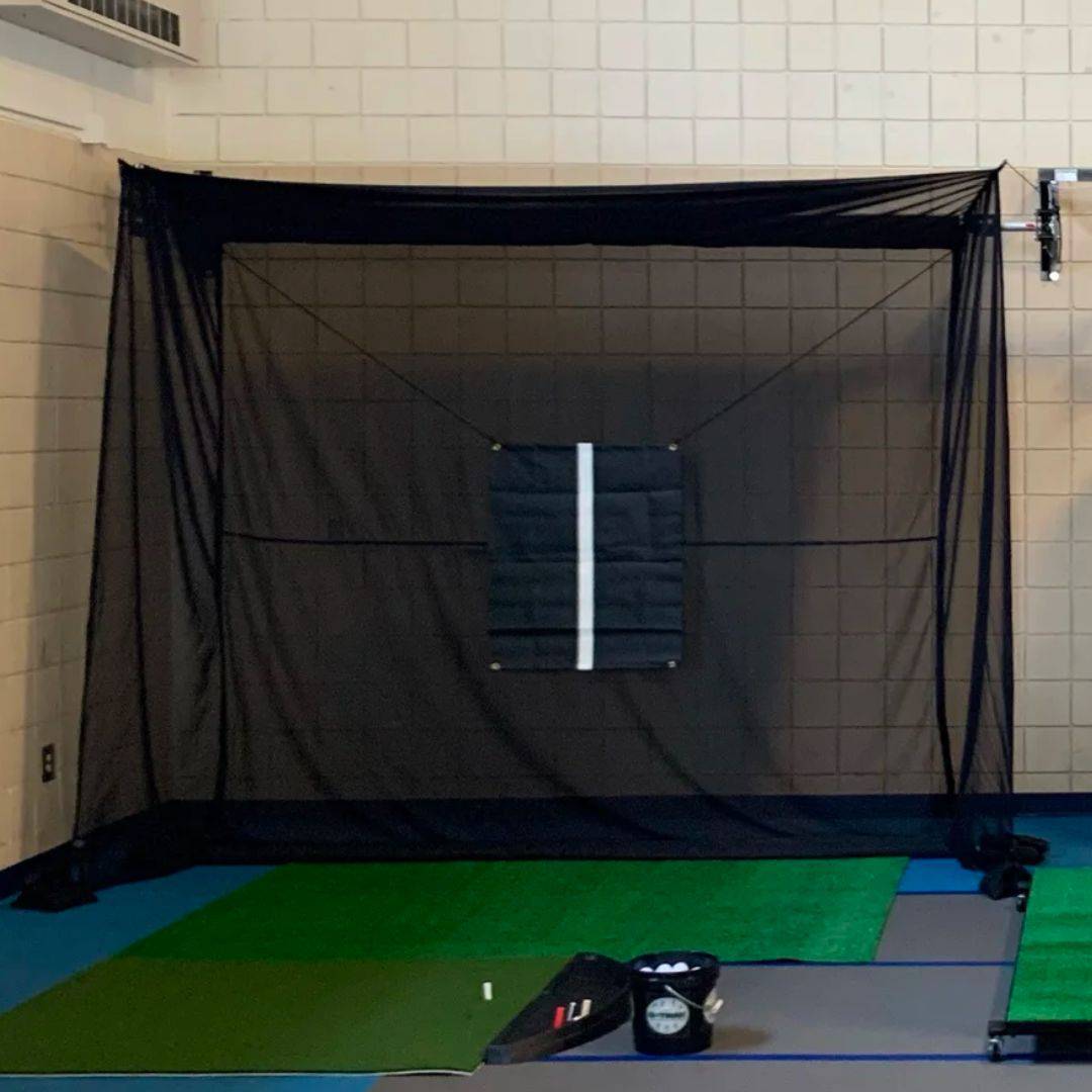 G-TRAK Retractable Net Size: 16' Wide Garage Door x 10' - Indoor Golf Universe | Golf Simulators, Launch Monitors, Accessories