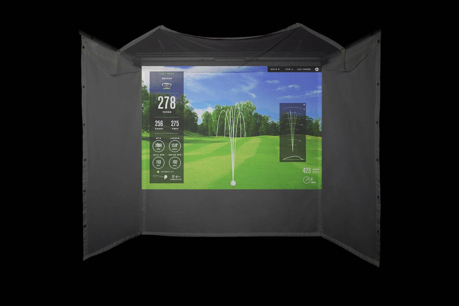 HomeCourse ProScreen 180 Retractable Golf Simulator Screen - Indoor Golf Universe | Golf Simulators, Launch Monitors, Accessories